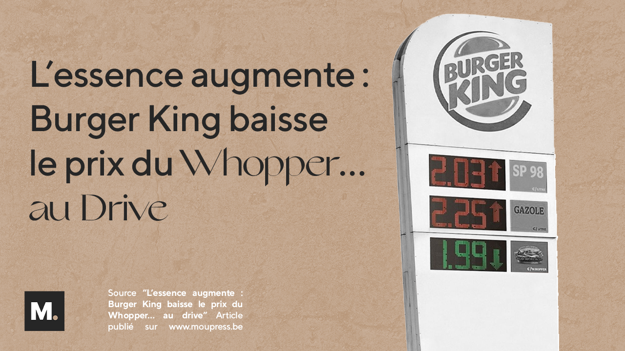 L’essence augmente : Burger King baisse le prix du Whopper… au drive via moupress